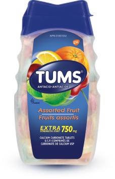 Bottle of TUMS Extra Strength Assorted Fruit 100ct