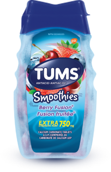 Bottle of TUMS Smoothies Berry Fusion 60ct