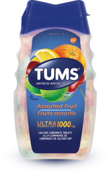 Bottle of TUMS Ultra Strength Assorted Fruit 72ct